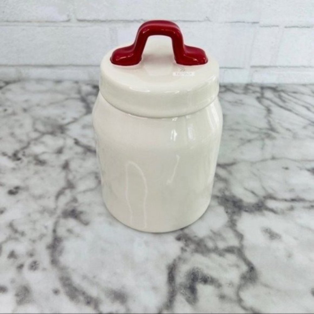 Rae Dunn Be Mine Love Etched Ruffle Heart Valentines Small Baby Canister - Picture 5 of 9